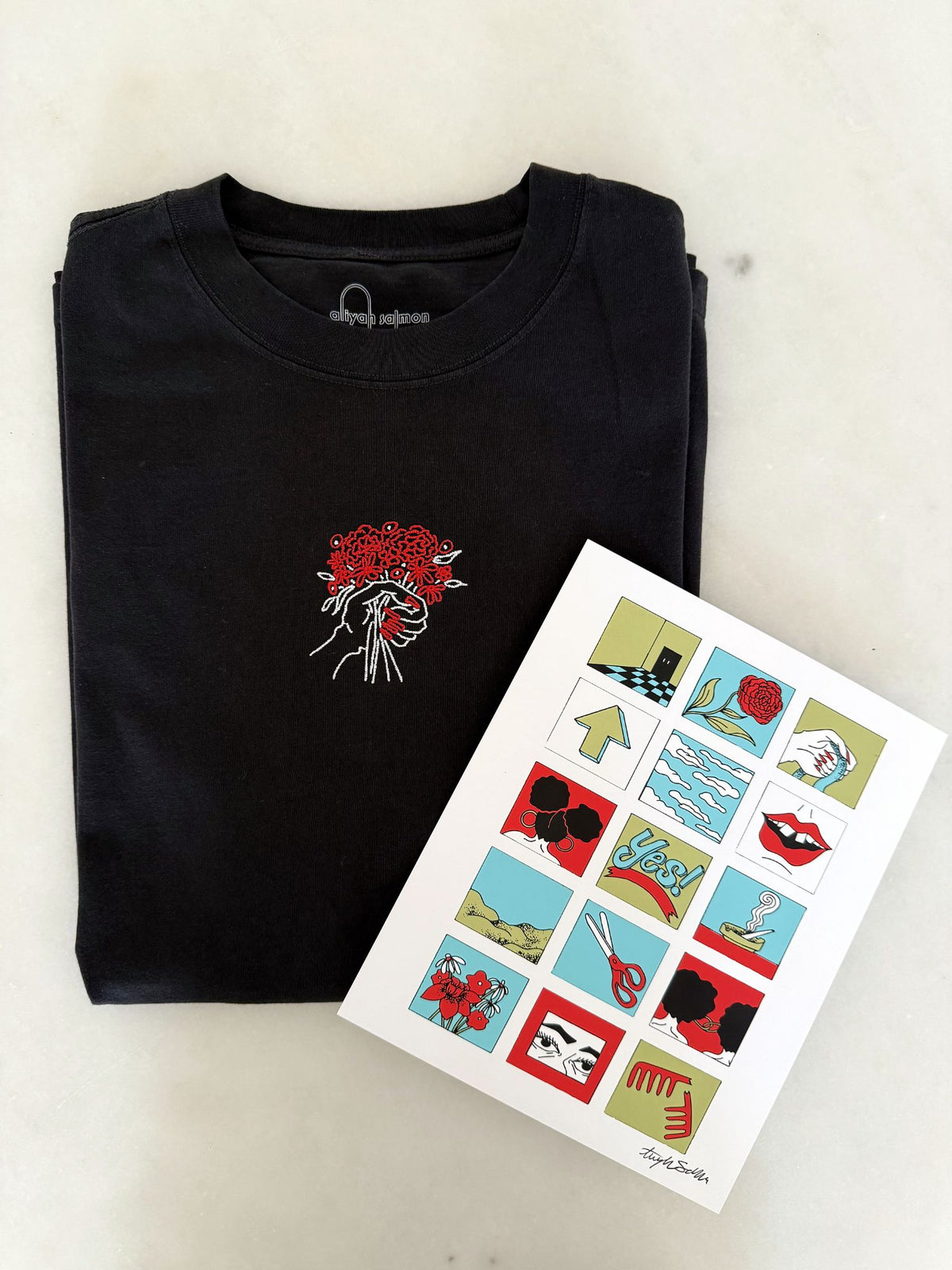 "The flowers bloom in the dark" tee + print